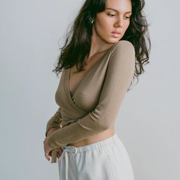 OZMA Dance Wrap Top, Regen Silk Noil Jersey - Picture 6 of 8